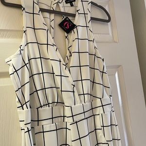 White and black romper